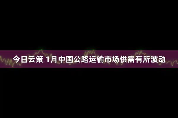 今日云策 1月中国公路运输市场供需有所波动